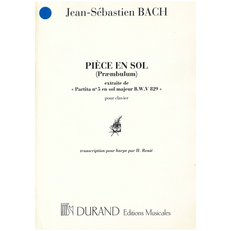 Jean Sébastien Bach, Pièce en Sol (Praembulum)