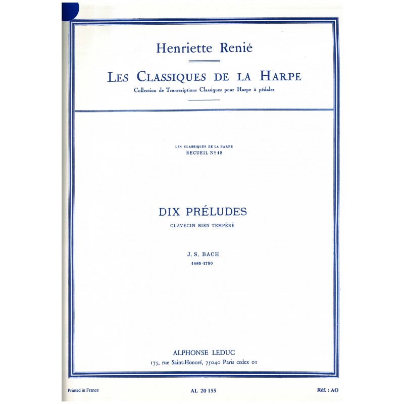 Henriette Renié, Les classiques de la harpe, recueil 12