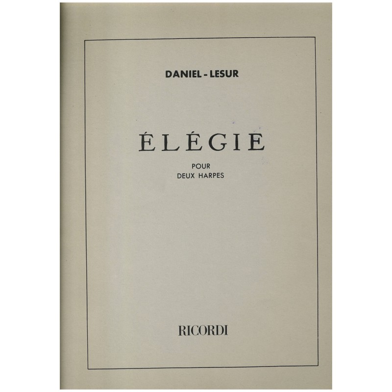 Daniel-Lesur, Élégie pour deux harpes