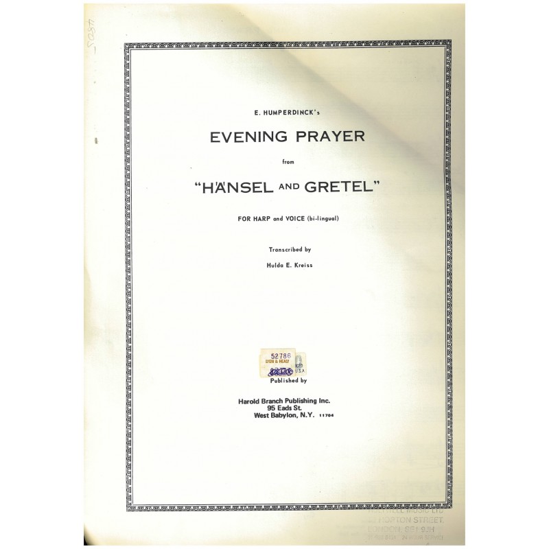 E. Humperdinck, Evening Prayer from "Hansel and Gretel"