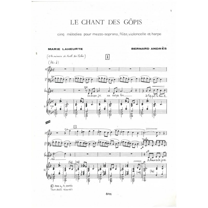 Marie Laheurte & Bernard Andrès, Le Chant des Gôpis