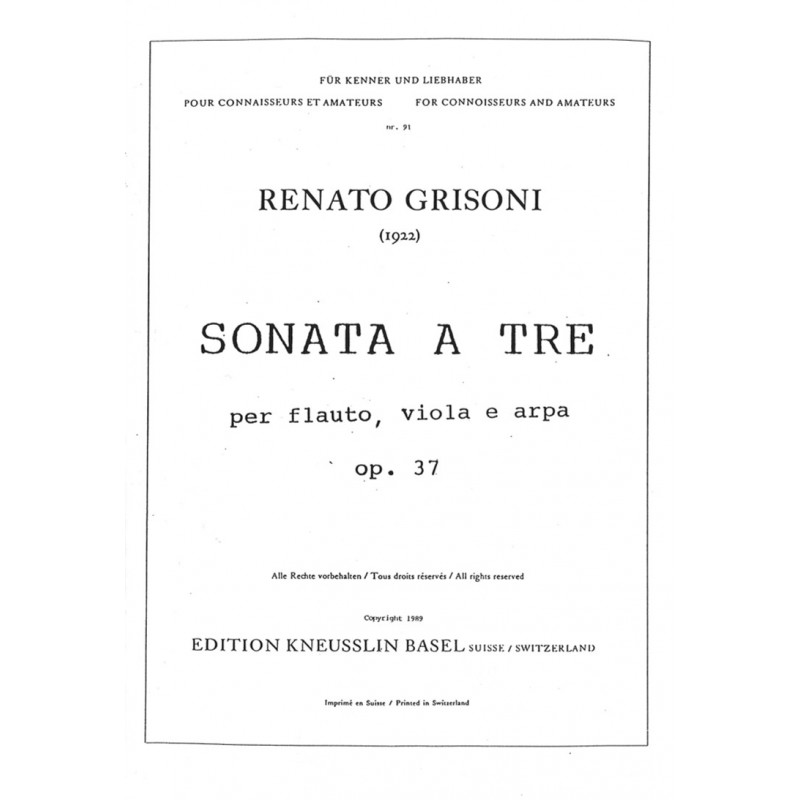 Renato Grisoni, Sonata a Tre, Op. 37