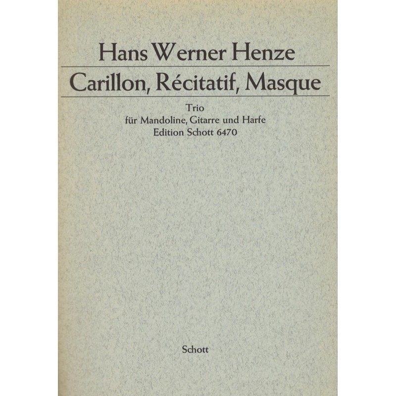 Hans Werner Henze, Carillon, Récitatif, Masque