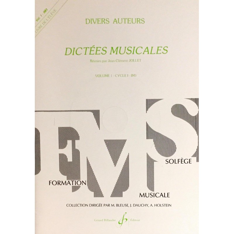 Divers auteurs, Dictées musicales Livre de l'élève Volume 1