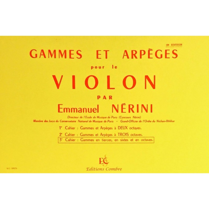 Emmanuel Nérini, Gammes et arpèges pour le violon Volume 3