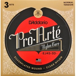 Pack 3 Jeux de cordes D'Addario Pro Arté Rouge